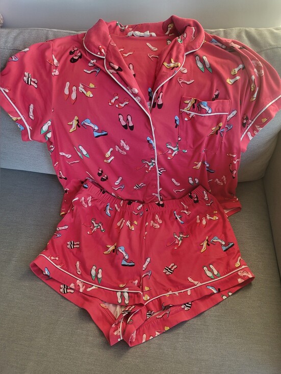 kate spade Other - kate spade Pink Short Sleeve Pajama Set with Shoe Print